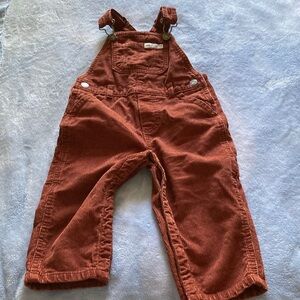 Corduroy Overalls for Kids - Rust Brown